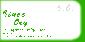 vince ory business card